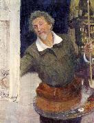 Ilya Yefimovich Repin Self-portrait at work oil painting picture wholesale